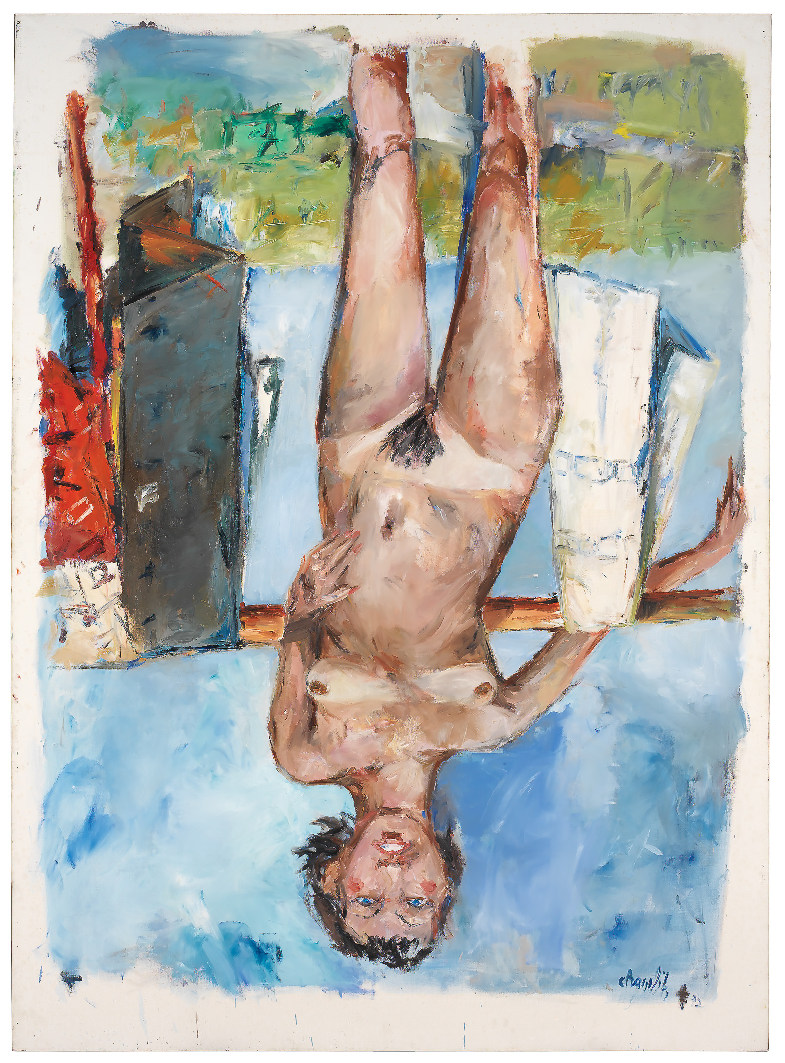 Georg Baselitz: Finger painting - female nude, 1972