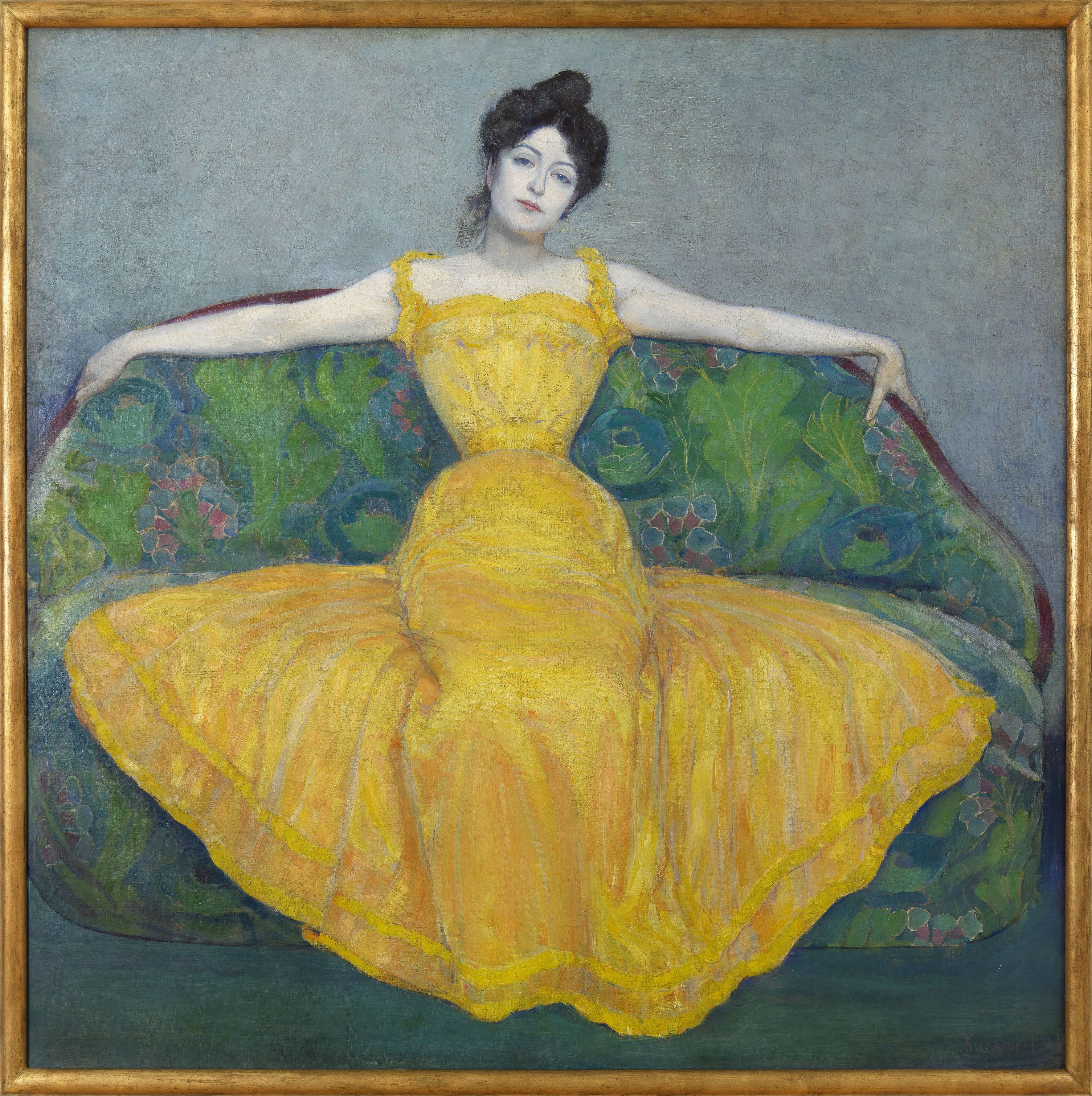 Max Kurzweil: Mujer con un vestido amarillo