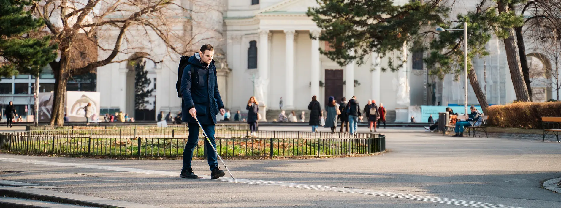 Taktiles Bodenleitsystem, Karlsplatz© WienTourismusRafael Bittermann