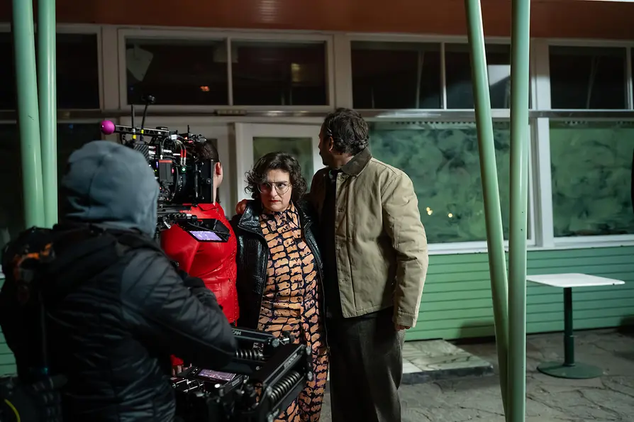 Köchin Stefanie Herkner am Set