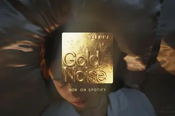 "Golden cover with the title 'Vienna Gold Noise' over a blurred portrait of a person."
