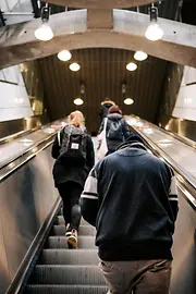 Escalator in a Vienna underground station.