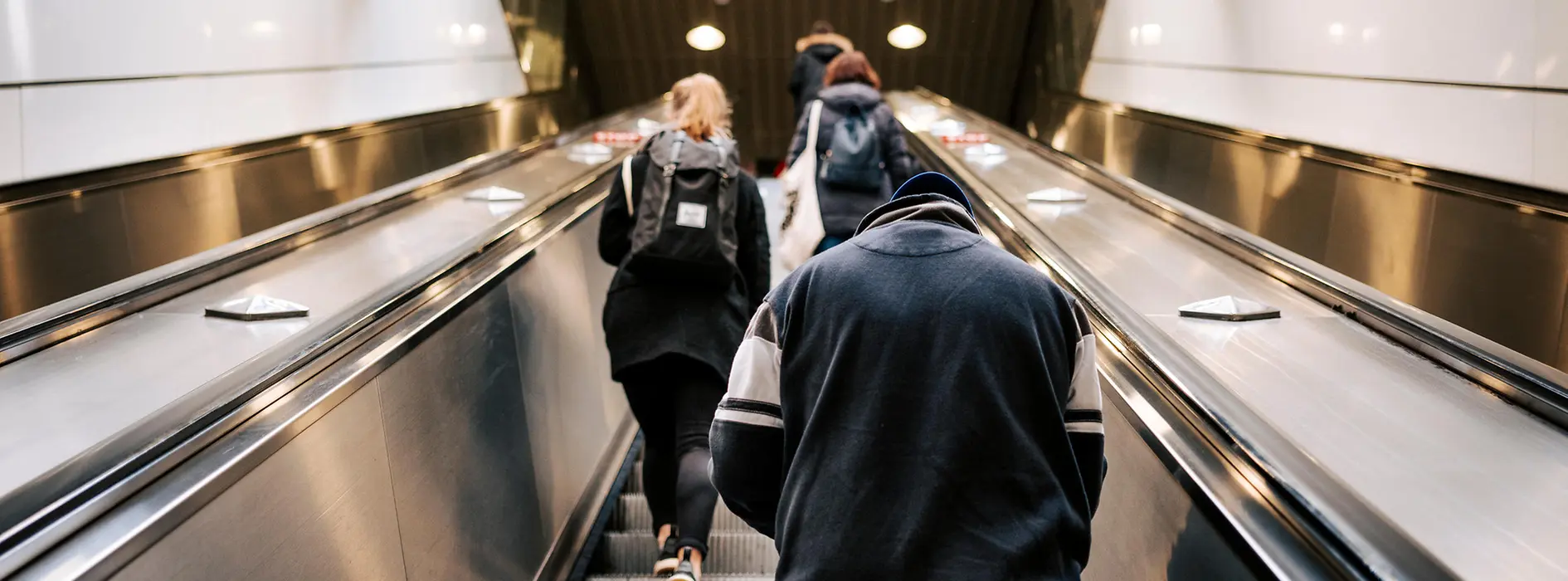 Escalator in a Vienna underground station.