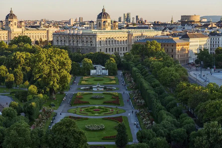  View of the Volksgarten in Vienna 