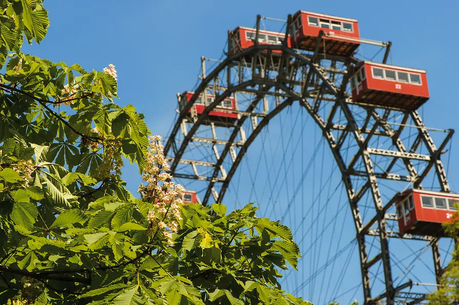 Vienna Prater with Giant Ferris Wheel 