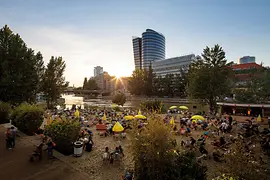 Strandbar Herrmann, Abendstimmung am Donaukanal 