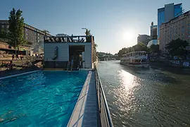 Badeschiff on the Danube Canal