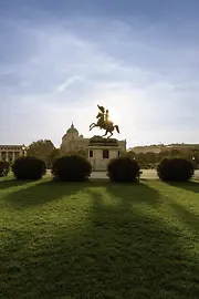Heldenplatz, shot of the equestrian statue of Archduke Charles