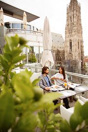 Restaurant Do & Co on Stephansplatz, couple on the terrace