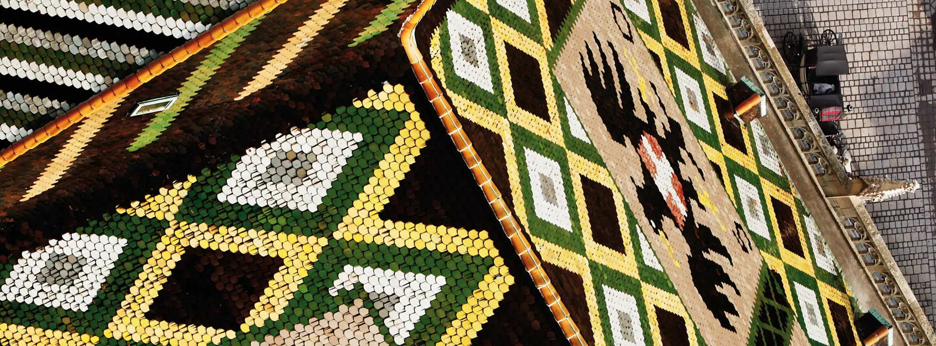 Colorful tiles on the roof of St. Stephen's Cathedral in Vienna