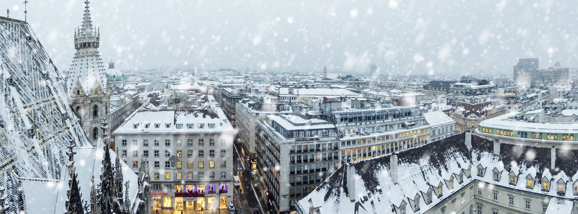 Blick vom Stephansdom im Winter
