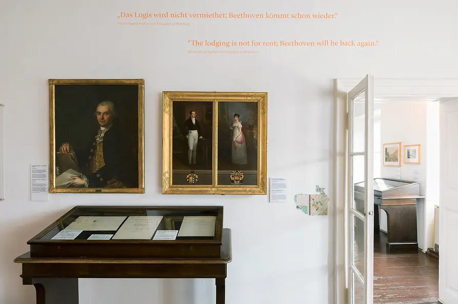 Wien Museum / Foto: Lisa Rastl Beethoven, Pasqualatihaus, Innenansicht, Bilder, Vitrinen