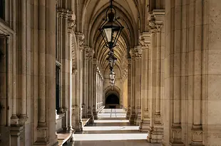 Colonnaded courtyard of Vienna City Hall