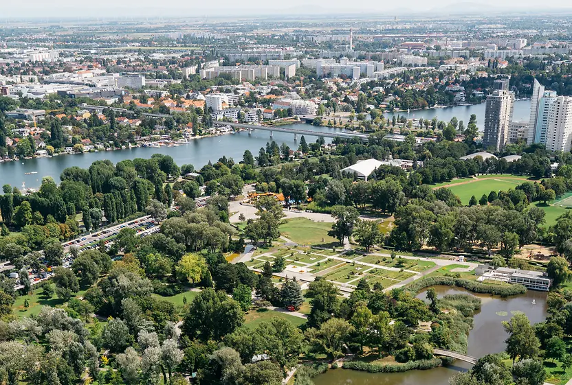 Aussicht auf den Donaupark