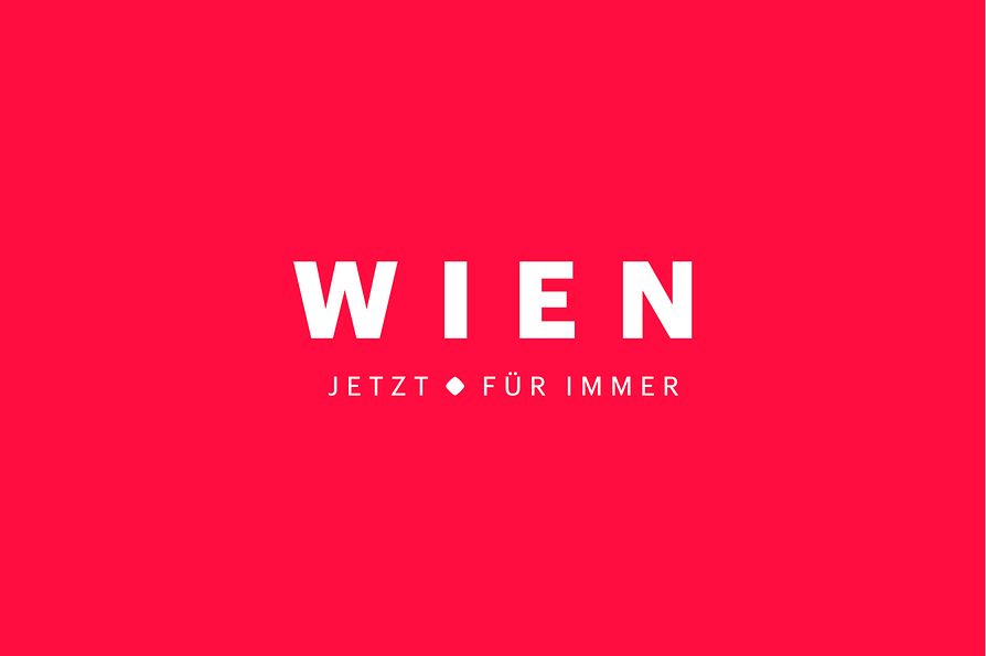 Marke neu, Logochart, Hochformat, deutsch, "Wien - jetzt - für immer"