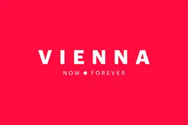 Marke neu, Logochart, Hochformat, englisch, "Vienna - now - forever"