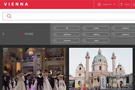 Screenshot, footage data base of the Vienna Tourist Board, Search