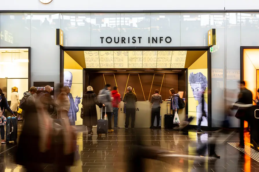 Tourist-Info, Welcome Point am Flughafen Wien, Reisende