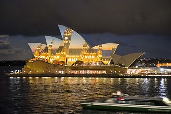 Sydney opera with projections of Vienna Pictures