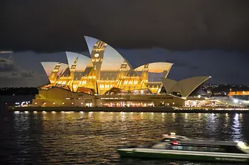 Sydney opera with projections of Vienna Pictures