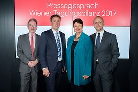 Wiener Tagungs-Bilanz 2017, Christian Mutschlechner, Markus Grießler, Renate Brauner, Norbert Kettner (vlnr)