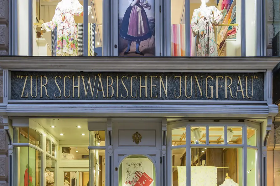 Exterior view of the shop Zur Schwäbischen Jungfrau 