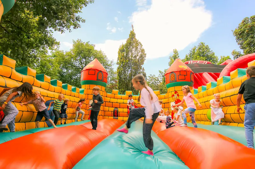 Kolarik im Prater Bouncy castle in the Prater, children