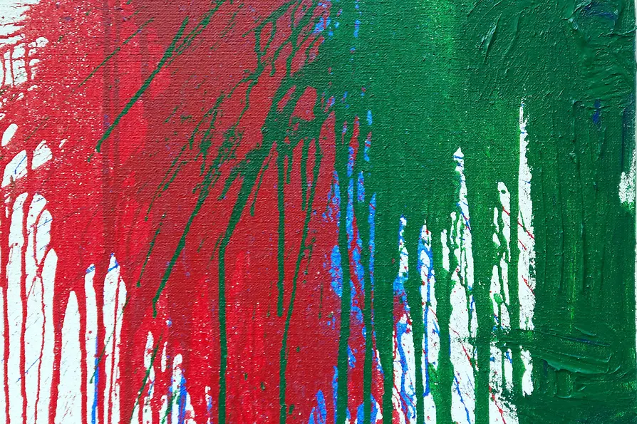 Painting: Hermann Nitsch, acrylic on canvas, Schüttbild (Archiv K_26_18), 2018