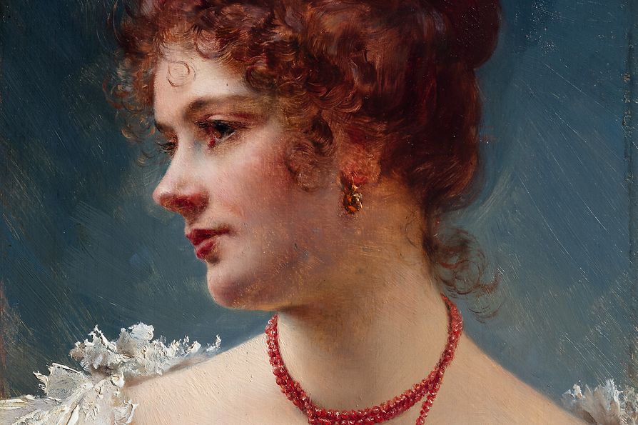 Painting: Eugen von Blaas, Portrait einer Schönen (Portrait of a beautiful woman), 1898