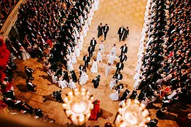 Couple dancing at the opening of Vienna's Opera Ball