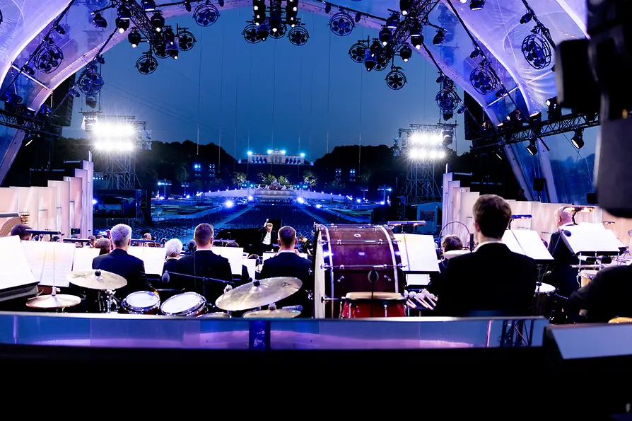 Julia Wesely Schönbrunn Summer Night Concert, Vienna Philharmonic Orchestra, view from the stage