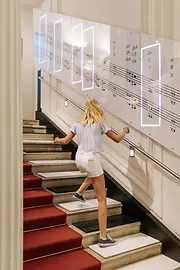 Girl on a staircase in the House of Music