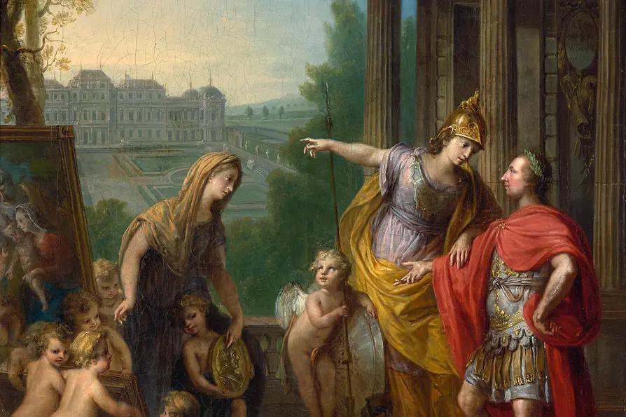 Vinzenz Fischer: Allegory of the Transfer of the Imperial Gallery to the Belvedere, 1781