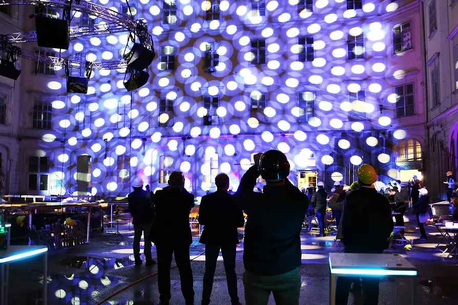 SHA.ART Alte Post, facade, light projection