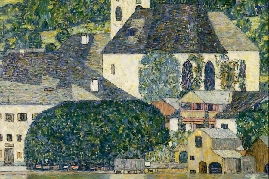 Painting by Gustav Klimt, Church in Unterach on the Attersee, 1916