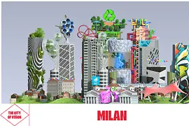 Animation einer Stadt der Zukunft von Mailand