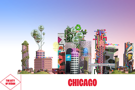 Animation einer Stadt der Zukunft von Chicago