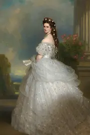 Kaiserin Elisabeth im Ballkleid mit diamantbesetzten Sternen im Haar, Öl auf Leinwand, Franz Xaver Winterhalter, 1865