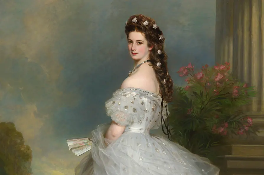 Empress Elisabeth in a ball gown with diamond-studded stars in her hair, oil on canvas, Franz Xaver Winterhalter, 1865