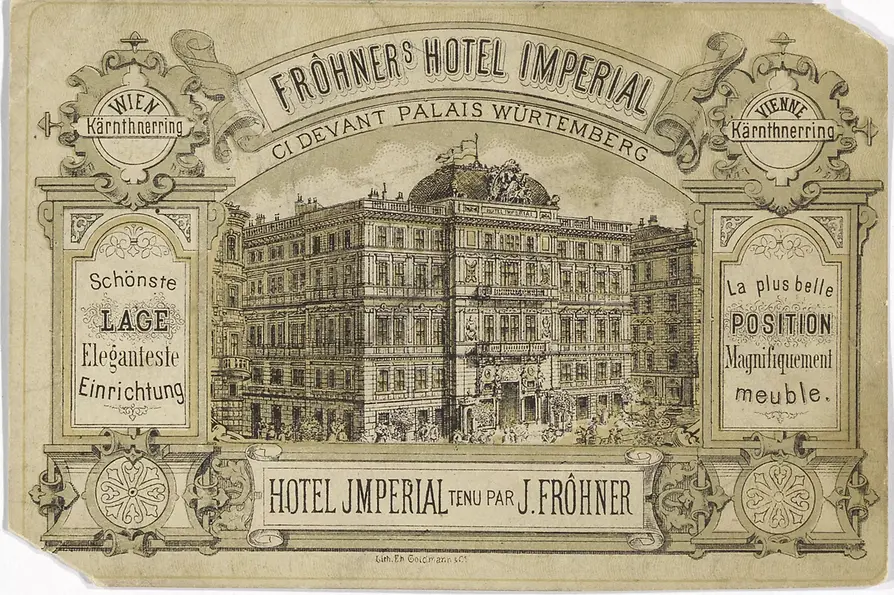 Wiener Weltausstellung, Illustration Hotel Imperial