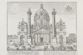 Johann Bernhard Fischer von Erlach: St. Charles Church, copper engraving