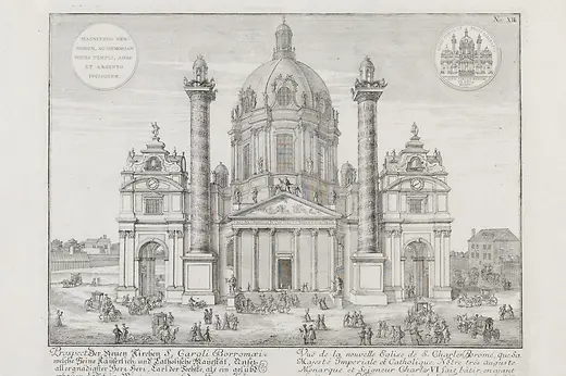 Johann Bernhard Fischer von Erlach: St. Charles Church, copper engraving