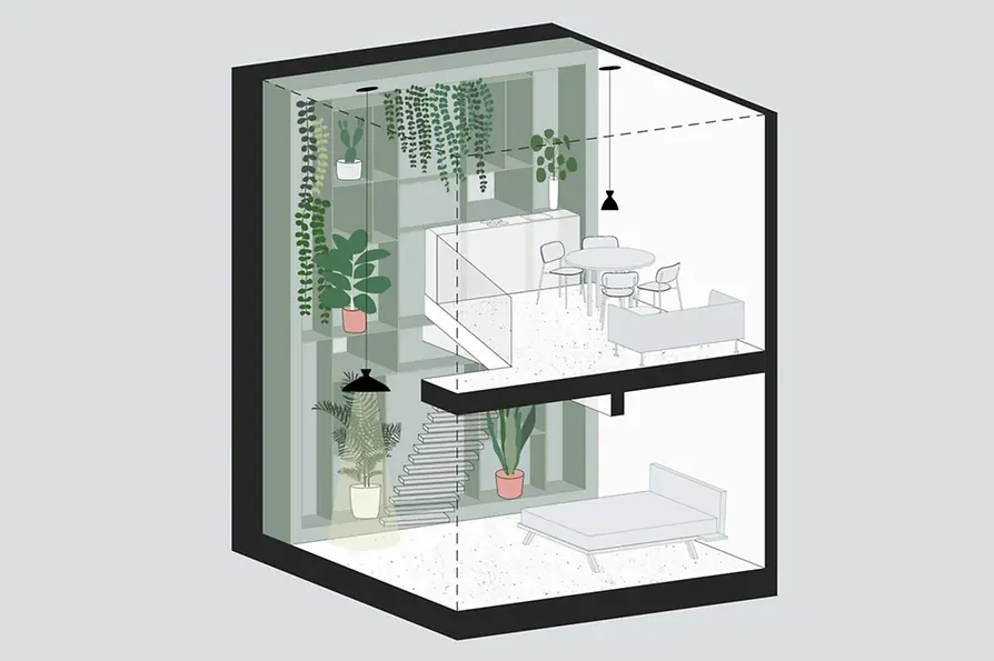 Hotel Urbanauts, illustration duplex apartment