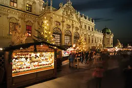 Christmas Village Belvedere Palace, evening