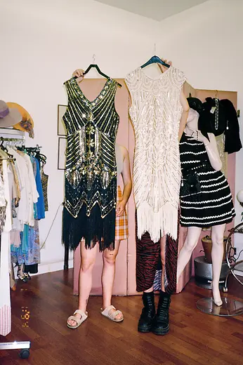 Interior view of the Flo Vintage second hand clothes store