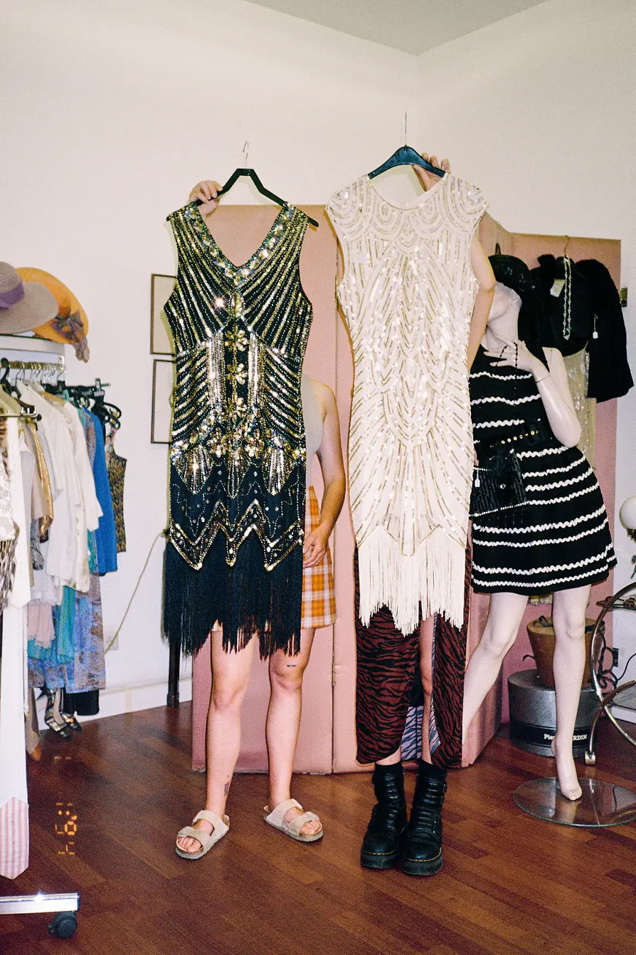 Interior view of the Flo Vintage second hand clothes store