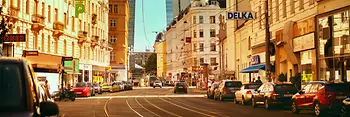 Street and buildings in Vienna's Karmeliterviertel