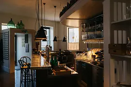 Restaurant, Rosebar Centrala, interior view, entrance, counter