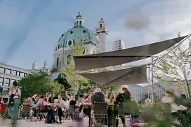 Restaurant, Trude & Töchter, Wien Museum, Terrasse, Karlskirche