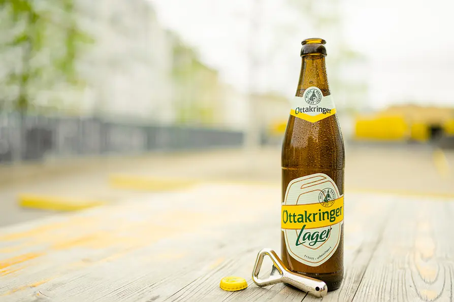 Ottakringer beer, beer bottle